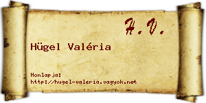 Hügel Valéria névjegykártya